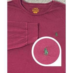 Polo Ralph Lauren Men's Long Sleeve Shirt Burgundy - Size XXL Pony Logo